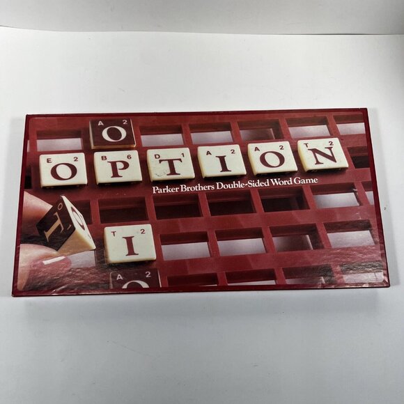 Option Vintage Double Sided Word Board Game Parker Brothers 1983 Complete NIOB - Picture 1 of 9